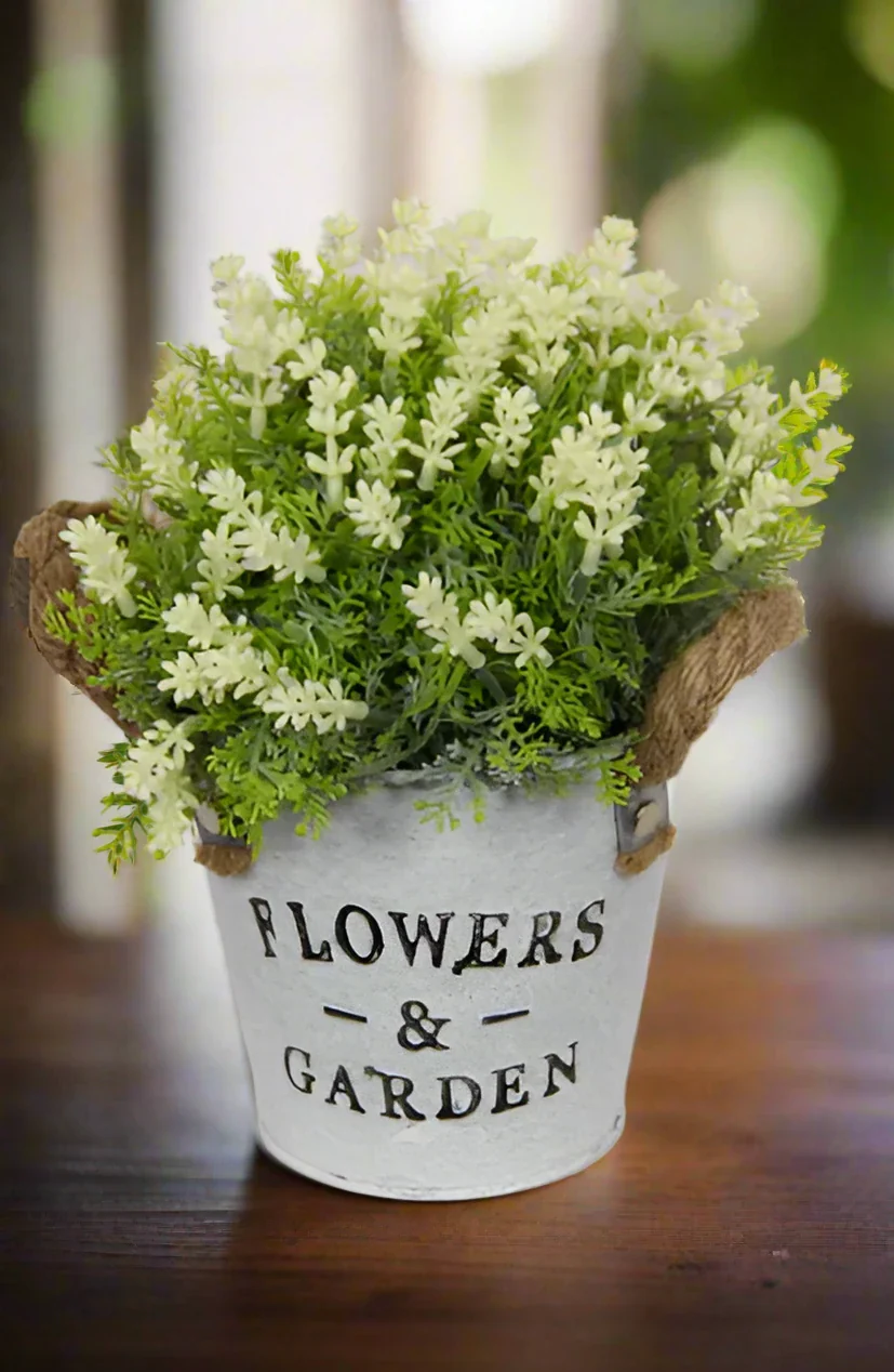Potted Flowers with Rope Handle-19cm - Image 3