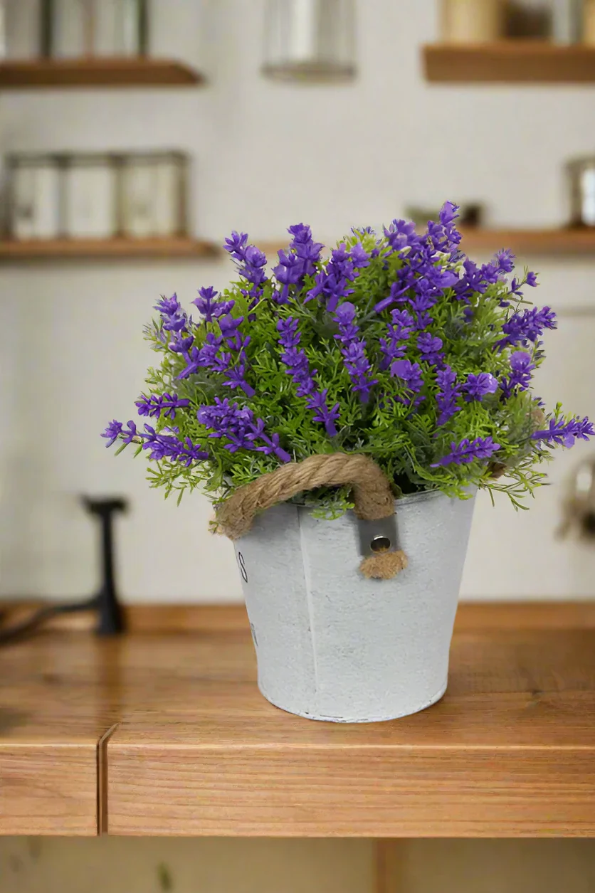 Potted Flowers with Rope Handle-19cm - Image 7
