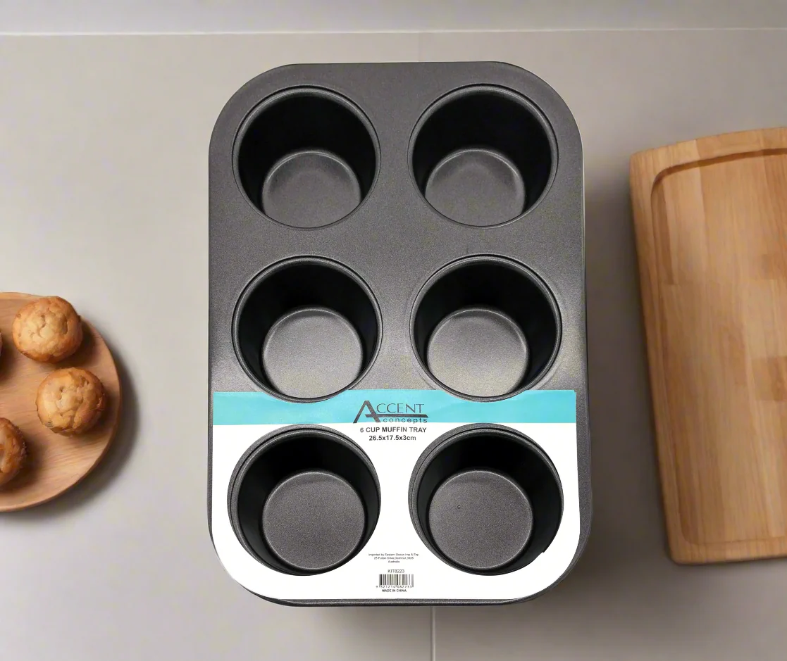 Non-Stick 6-Cup Muffin Tray – Perfect for Baking Muffins & Cupcakes - Image 3
