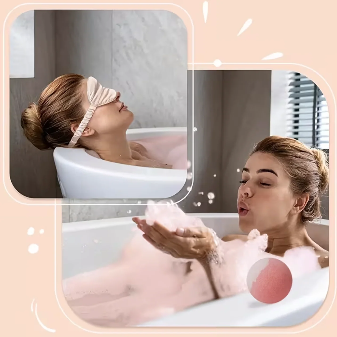 Luxury 7-in-1 Self Care Gift Set (Hamper)– Rose Spa Pamper Box - Bath Bomb, Candle, Tumbler, Silk Eye Mask & More "Gift for Her" - Image 7