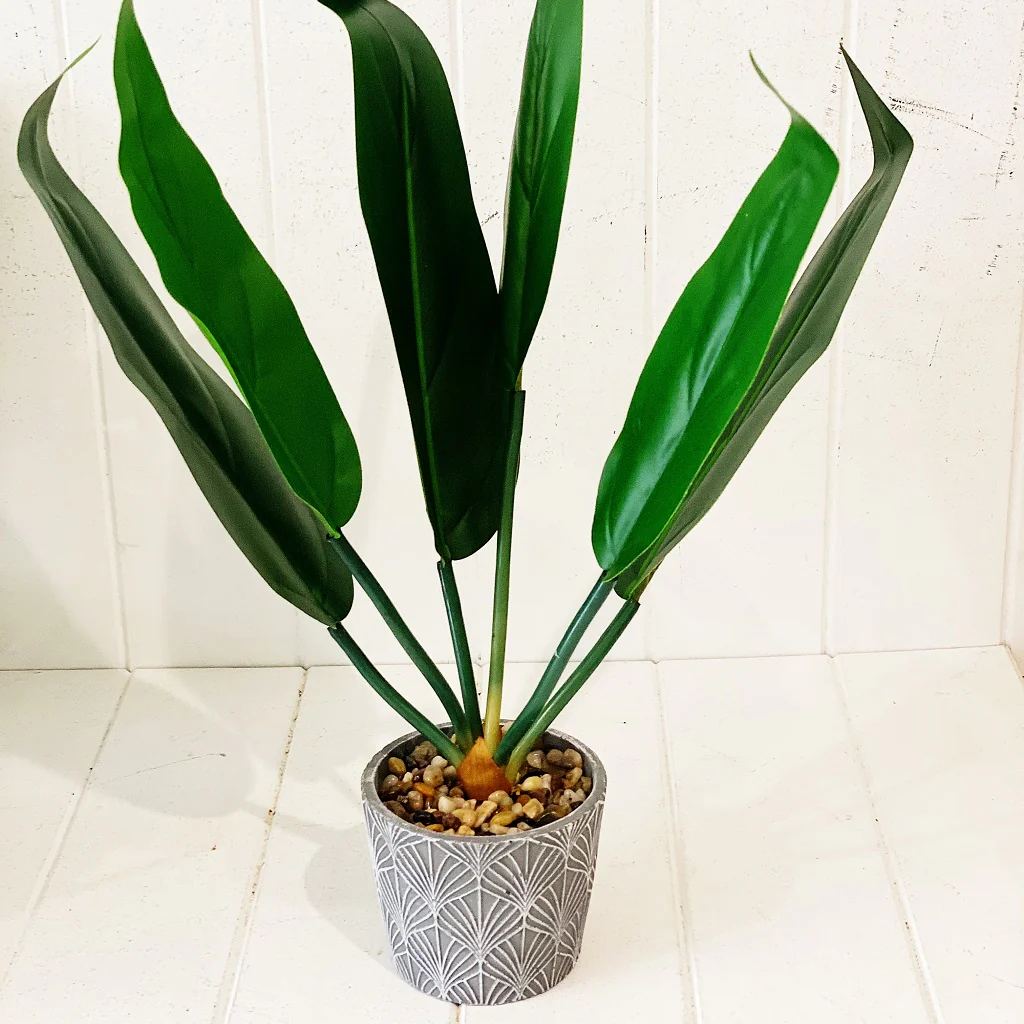 Artificial Assorted Ferns in Grey Decorative Pot - Image 3