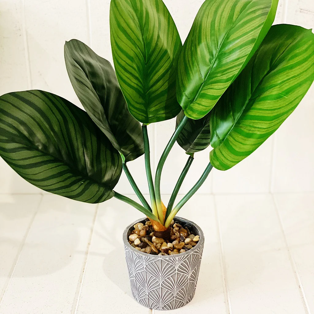 Artificial Assorted Ferns in Grey Decorative Pot - Image 9