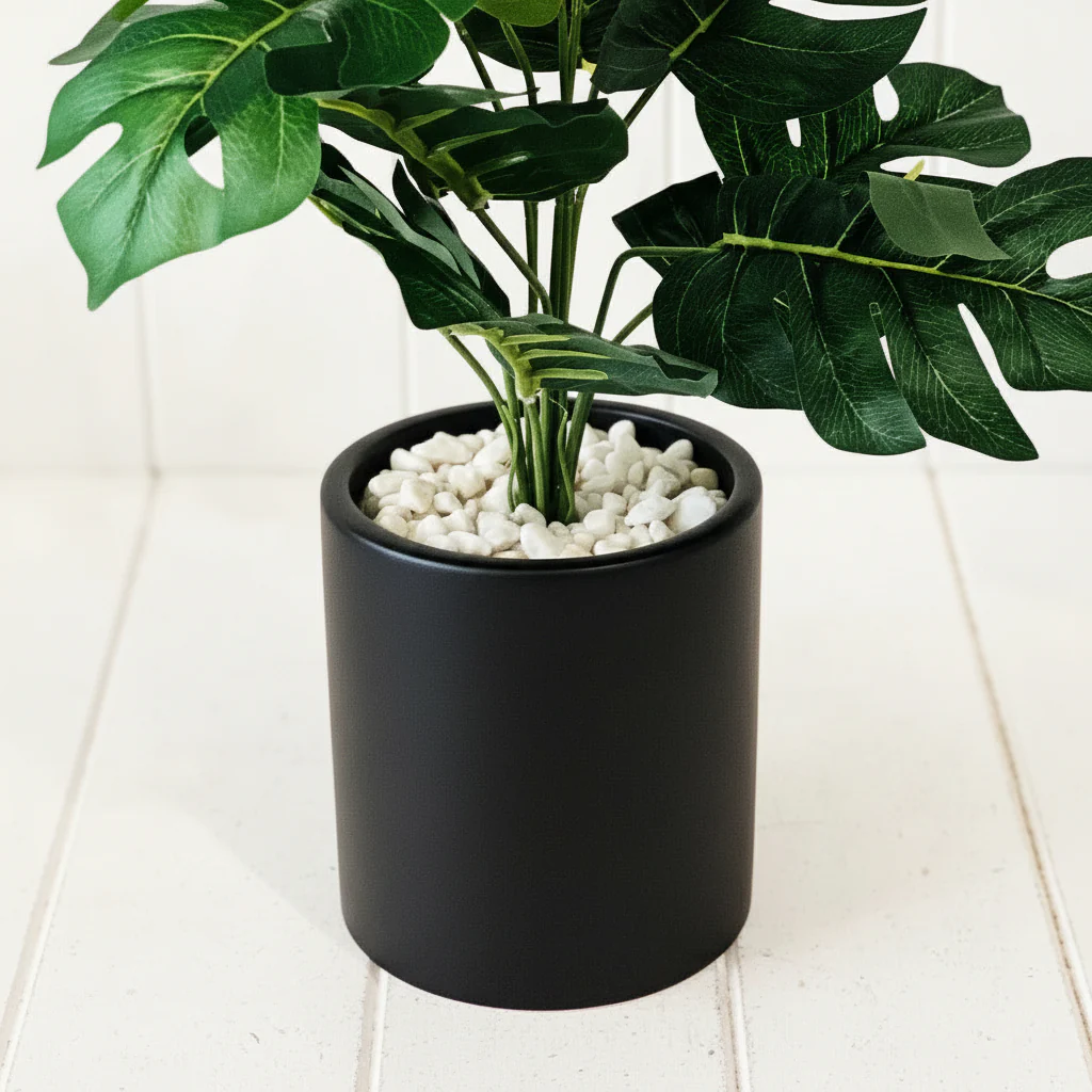 Artificial Ferns in White Moroccan Style Pot - Image 6