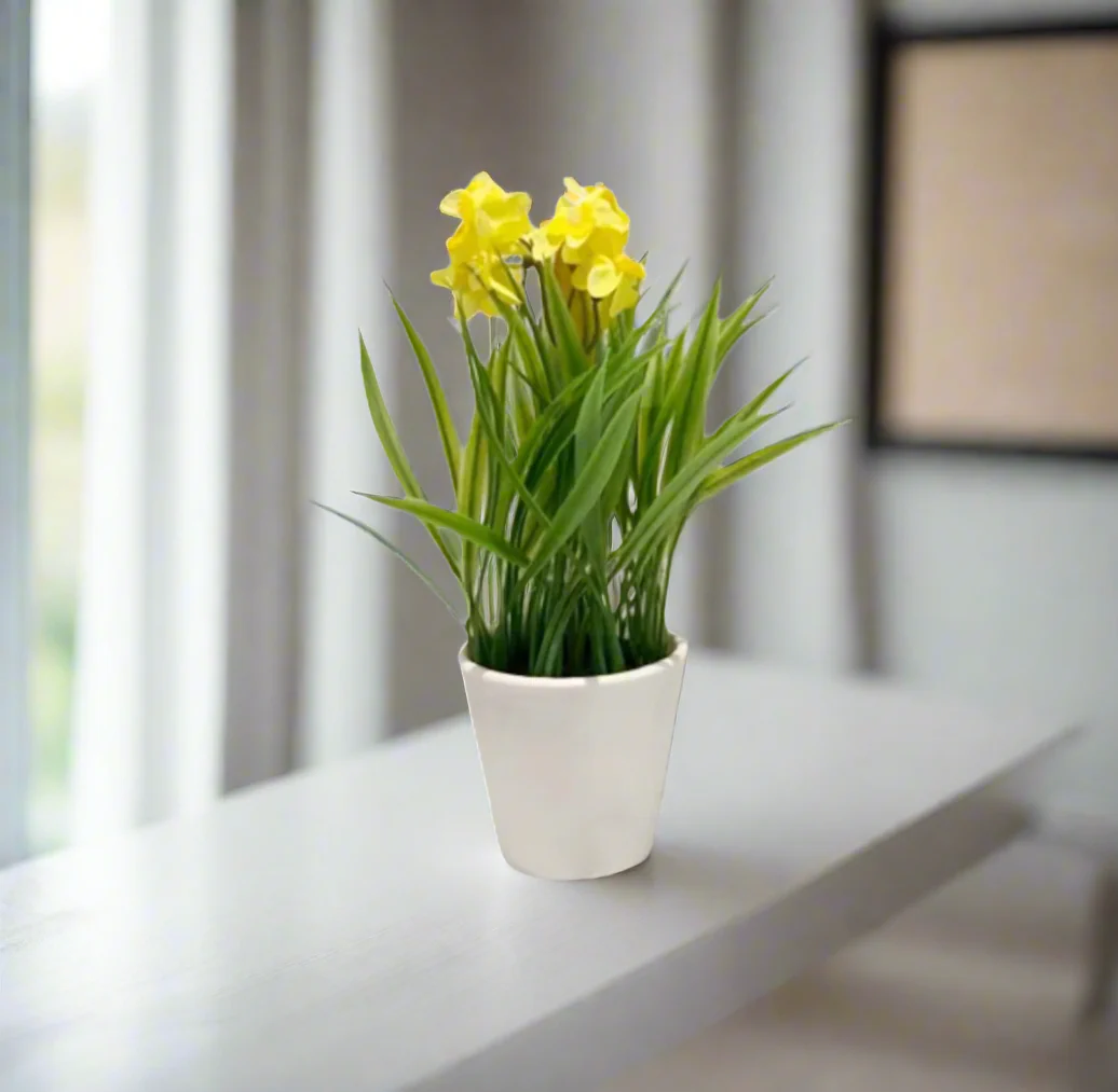 Elegant Artificial Flowering Plant in Plastic Pot – 23cm - Image 2