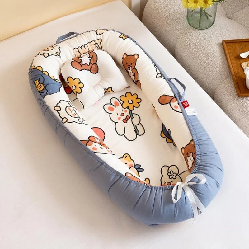 Baby Nest, Baby Lounger, Baby bed for Infant & Newborn Babies, 100% cotton - Cuteably - Image 6