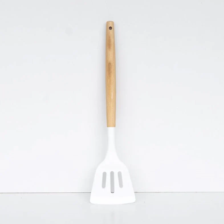 Accent Acacia Handle Silicone Slotted Lifter