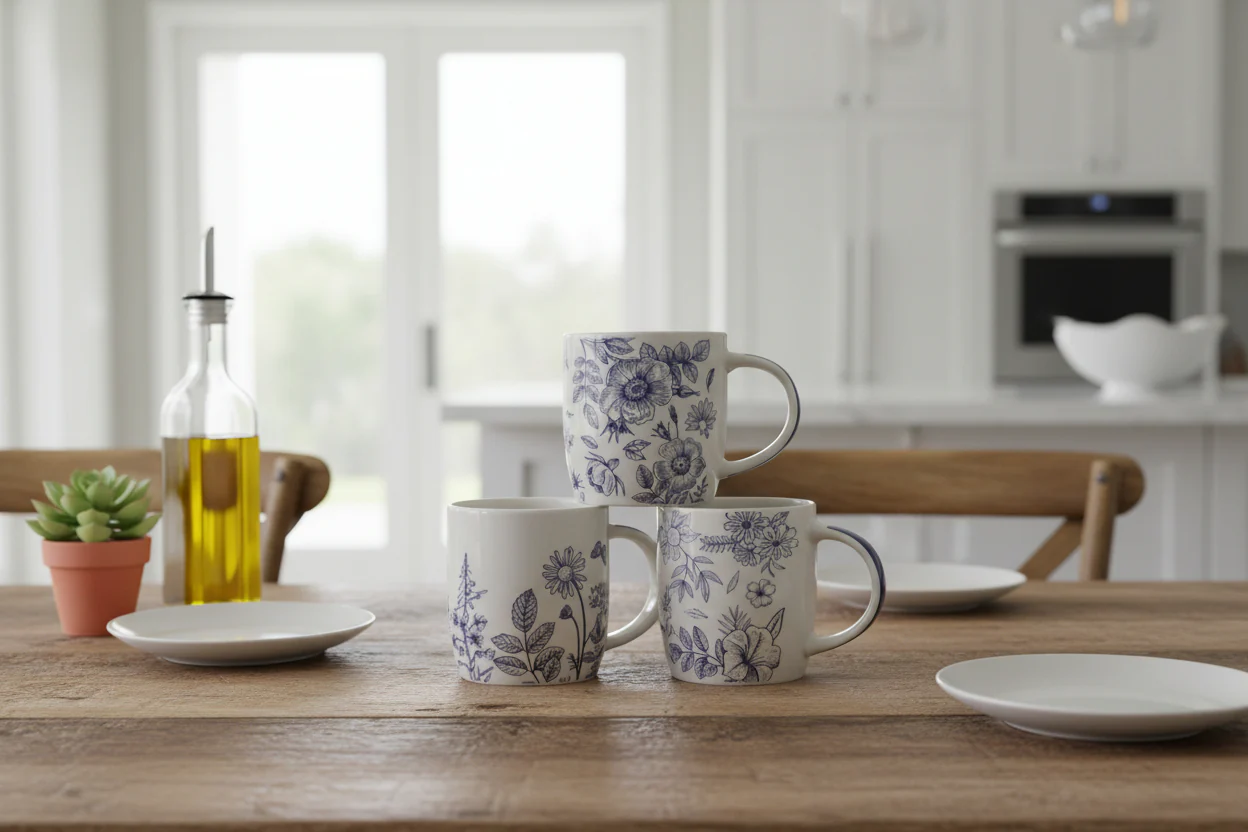 ELEGANT BLUE FLORAL Coffee Mugs NEW BONE CHINA MUG 360ml - Image 2