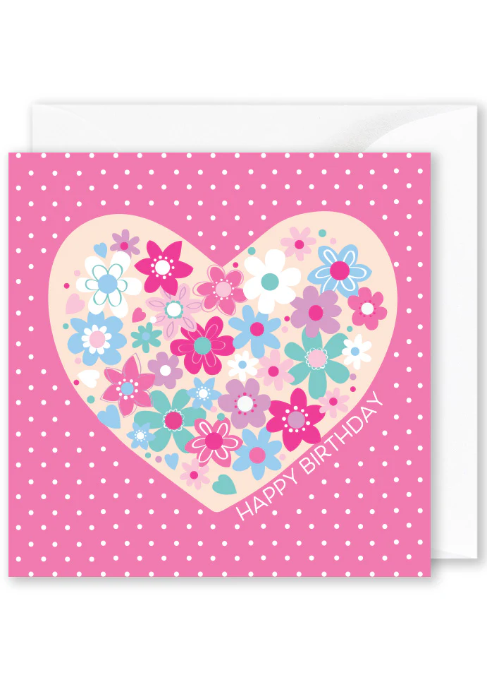 Celebration Square Card: C539 Birthday Heart