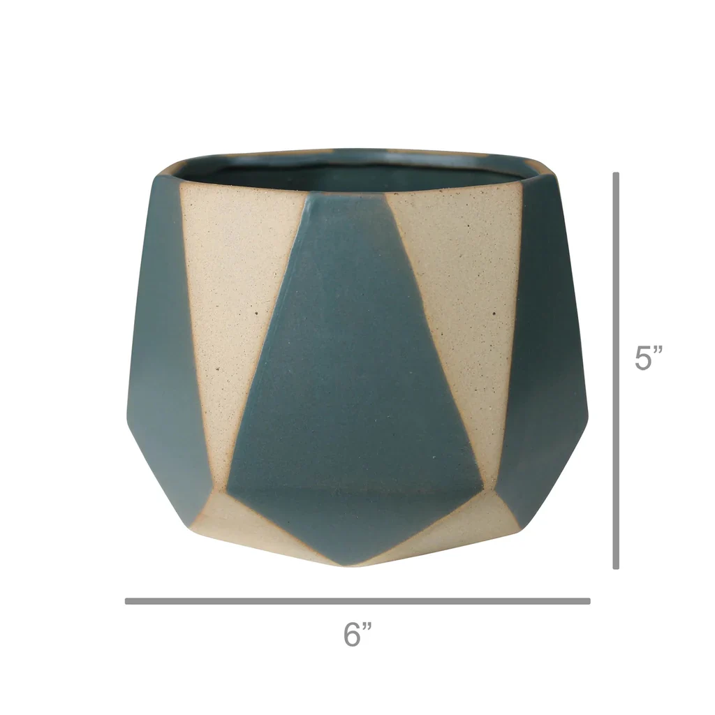 Calico Planter Blue Pot - Image 6