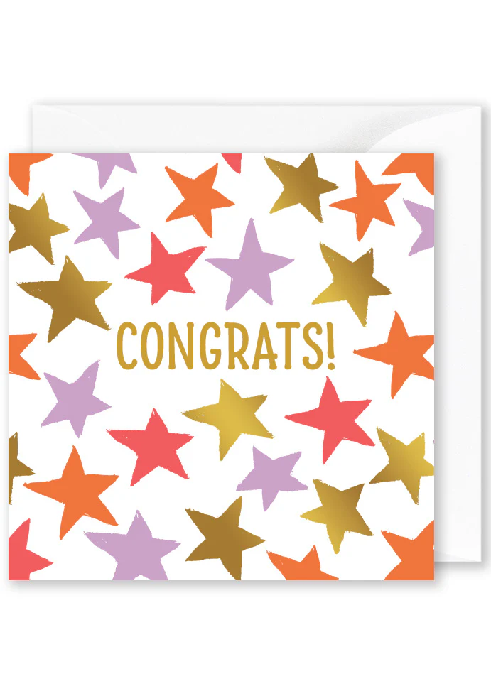 Congrats Card: – “Congrats” star pattern
