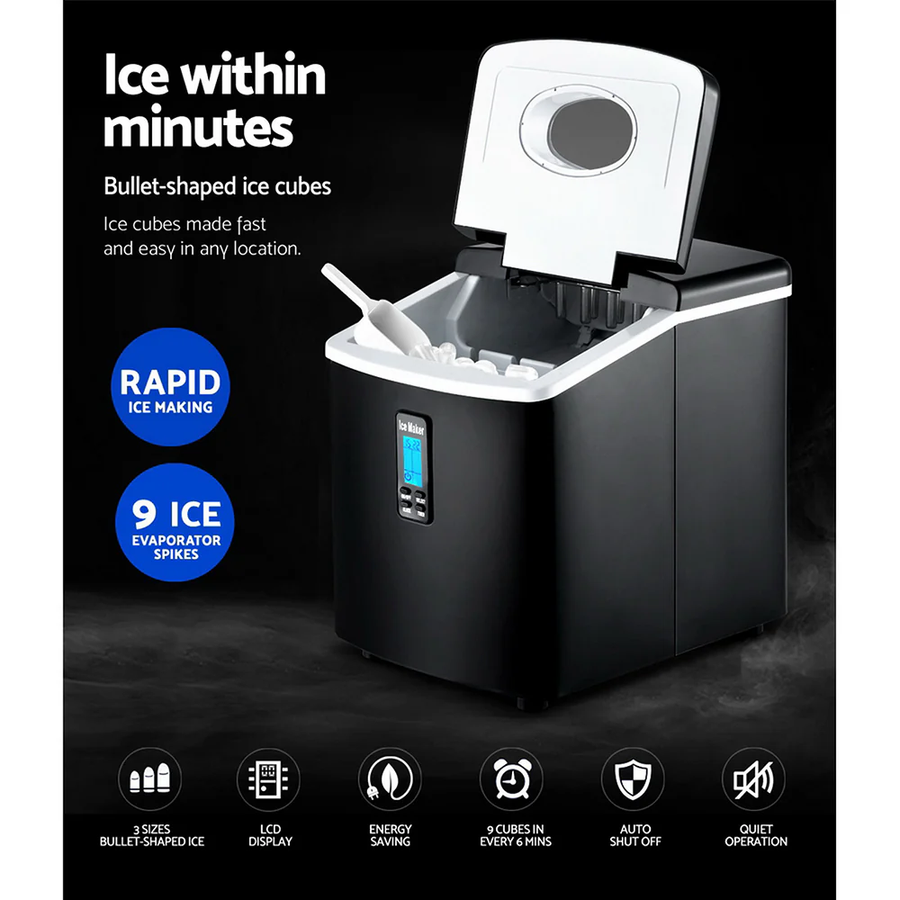 DEVANTI 3.2L Portable Ice Cube Maker Machine Benchtop Counter Black - Image 5