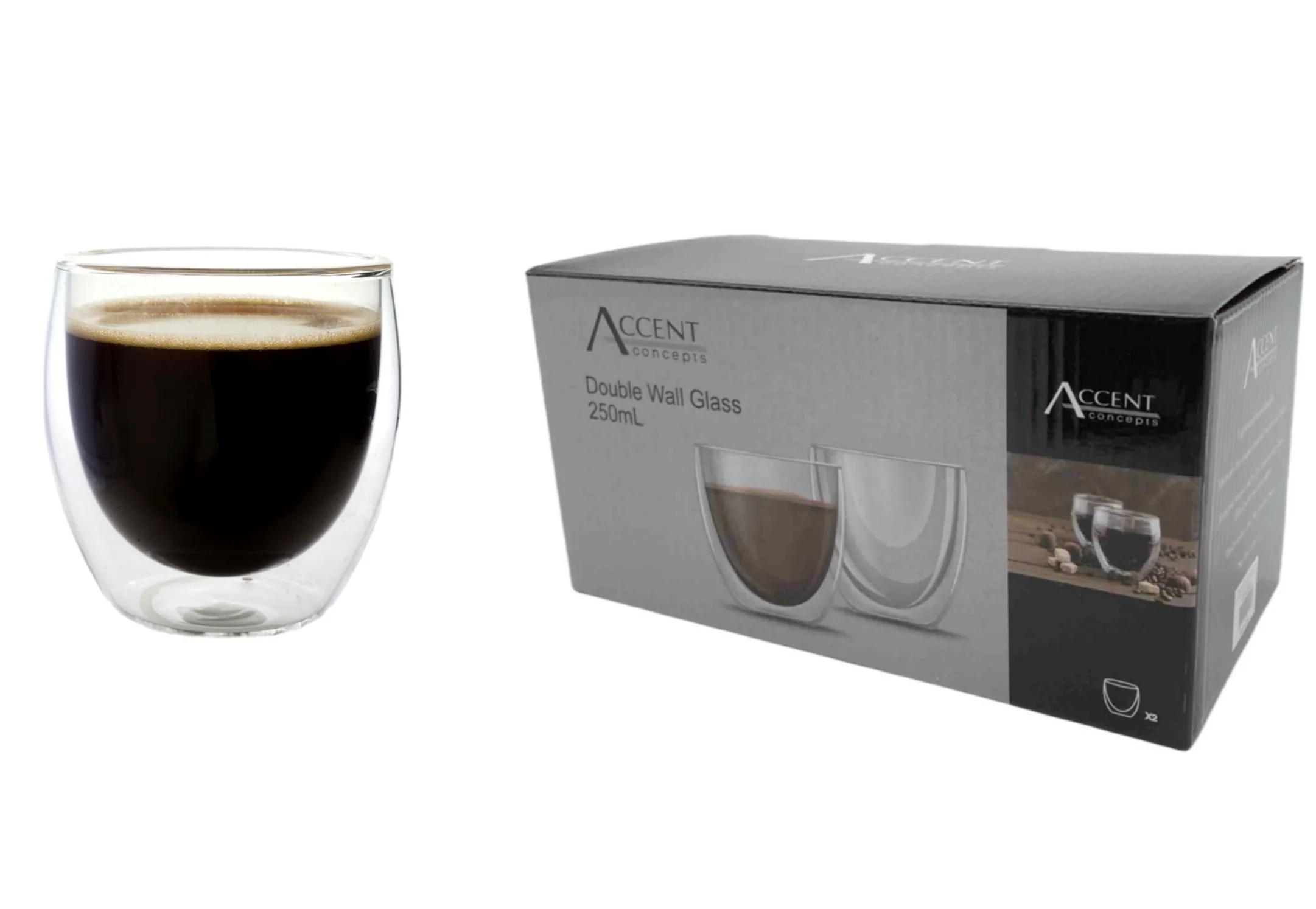 Premium Glass Coffee Mug Set of 2 – Double Wall Insulation, 3 Sizes(80ml, 250ml, 350ml) - Image 5