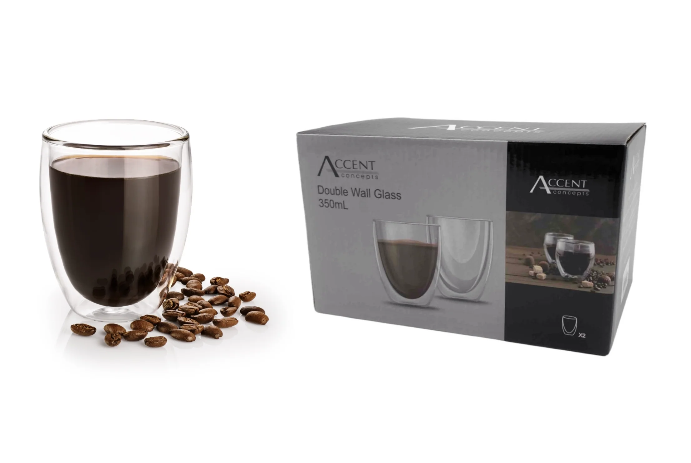 Premium Glass Coffee Mug Set of 2 – Double Wall Insulation, 3 Sizes(80ml, 250ml, 350ml) - Image 6