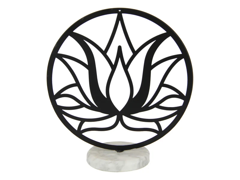 Elegant Lotus Flower Art on Marble Base - 20cm