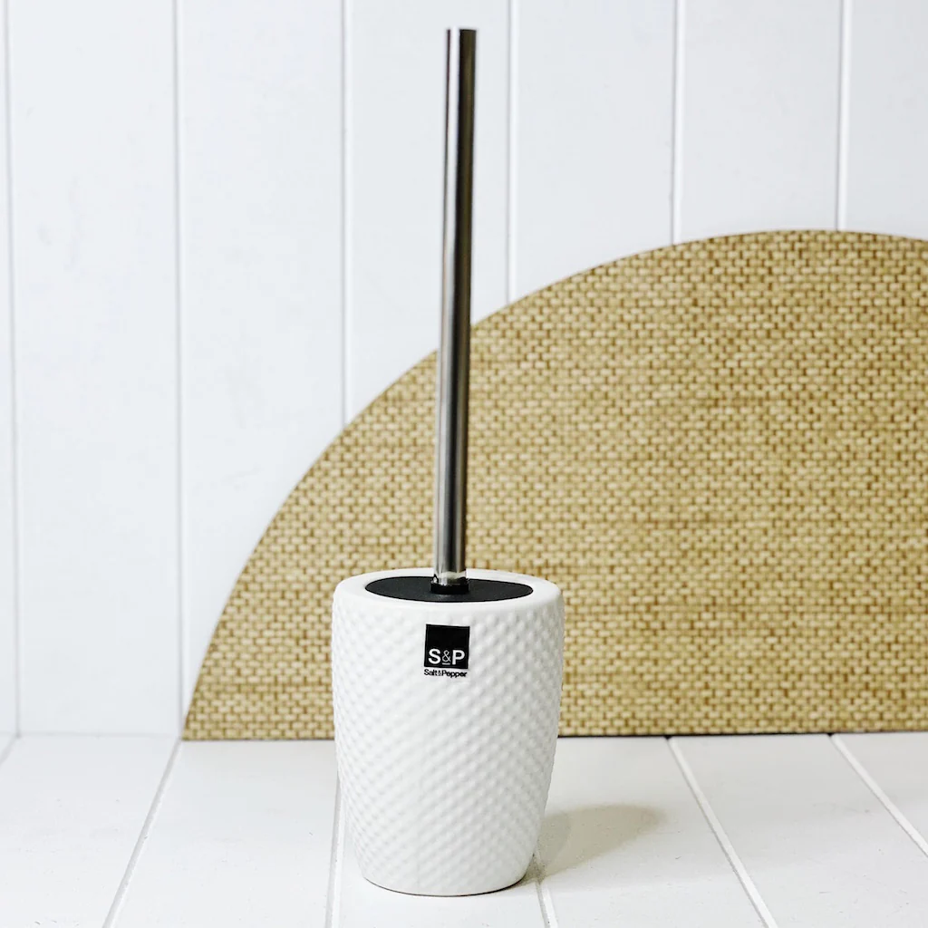 EMBOSS Toilet Brush & Holder - White - Image 2
