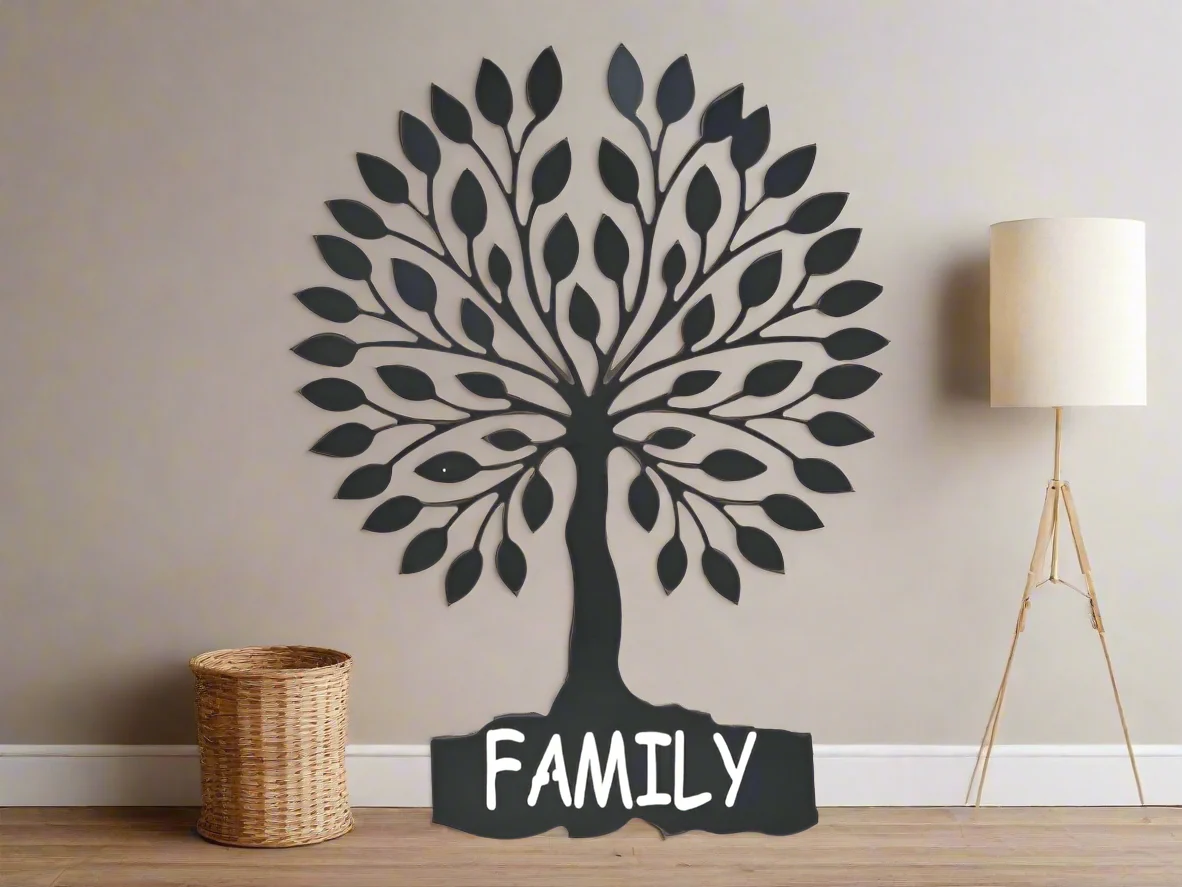 Family Tree Wall Art | Metal Tree of Life Decor | 49cm - Image 3
