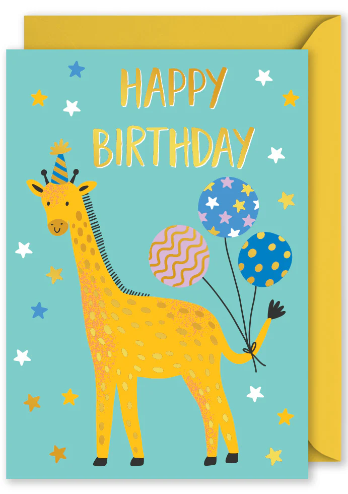 Foiled Blank Vertical Card: Giraffe