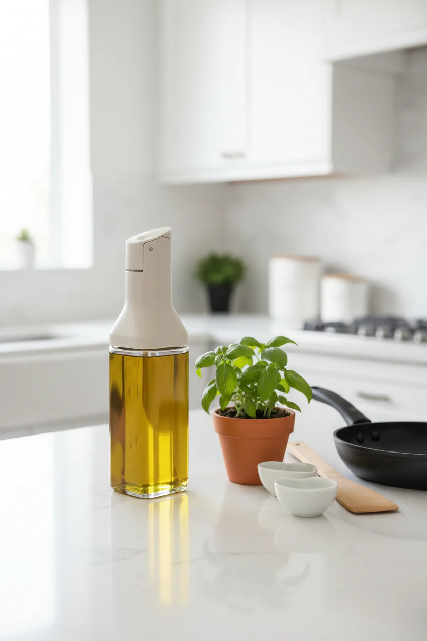 GLASS OIL DISPENSER W AUTO FLIP 350ML - Image 2