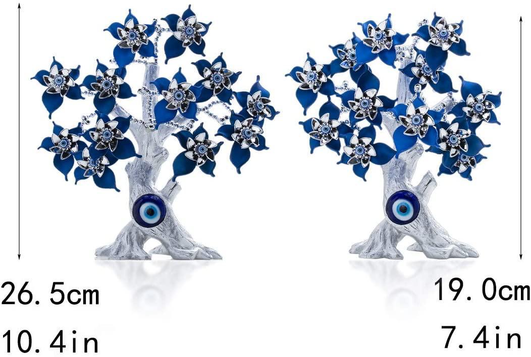 Turkish Evil Eye Bonsai Tree – Enamel Flower Decor for Protection & Luck, Feng Shui Tree - Image 4