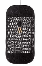 Kudu Rattan Ceiling Tube Lampshade - Black - Image 4