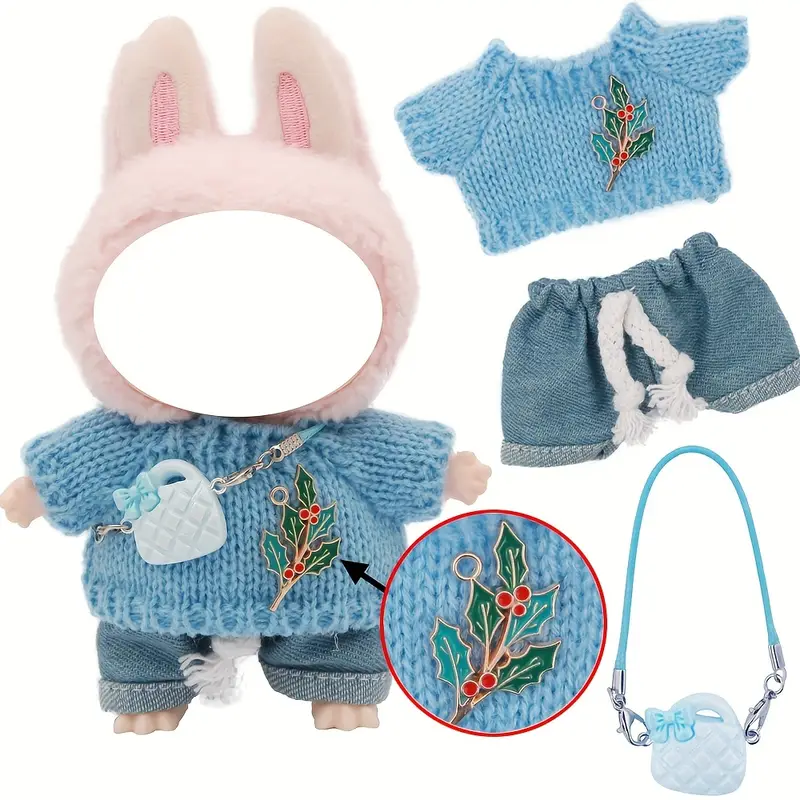 Labubu The Monsters Plush Doll Clothes Set – Overalls, Hat & Camera (No Doll) - Image 5