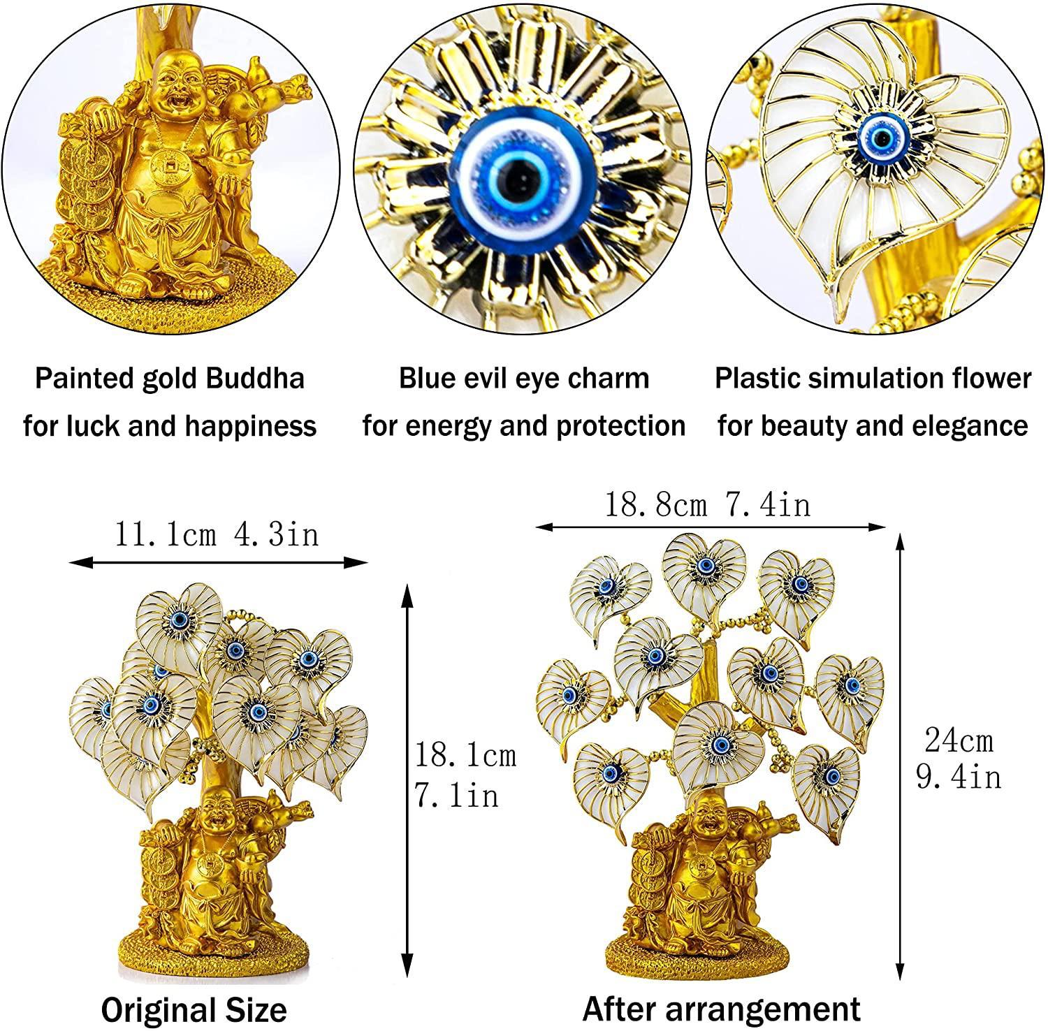 Turkish Lucky Evil Eye Feng Shui Money Tree for Protection, Prosperity & Positive Energy - Image 4