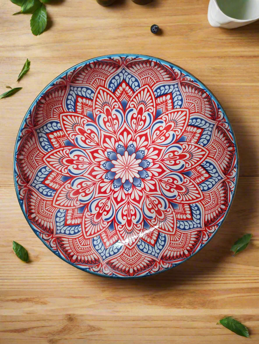 Moroccan Style Shallow Salad Bowl - 22.5 cm - Image 12