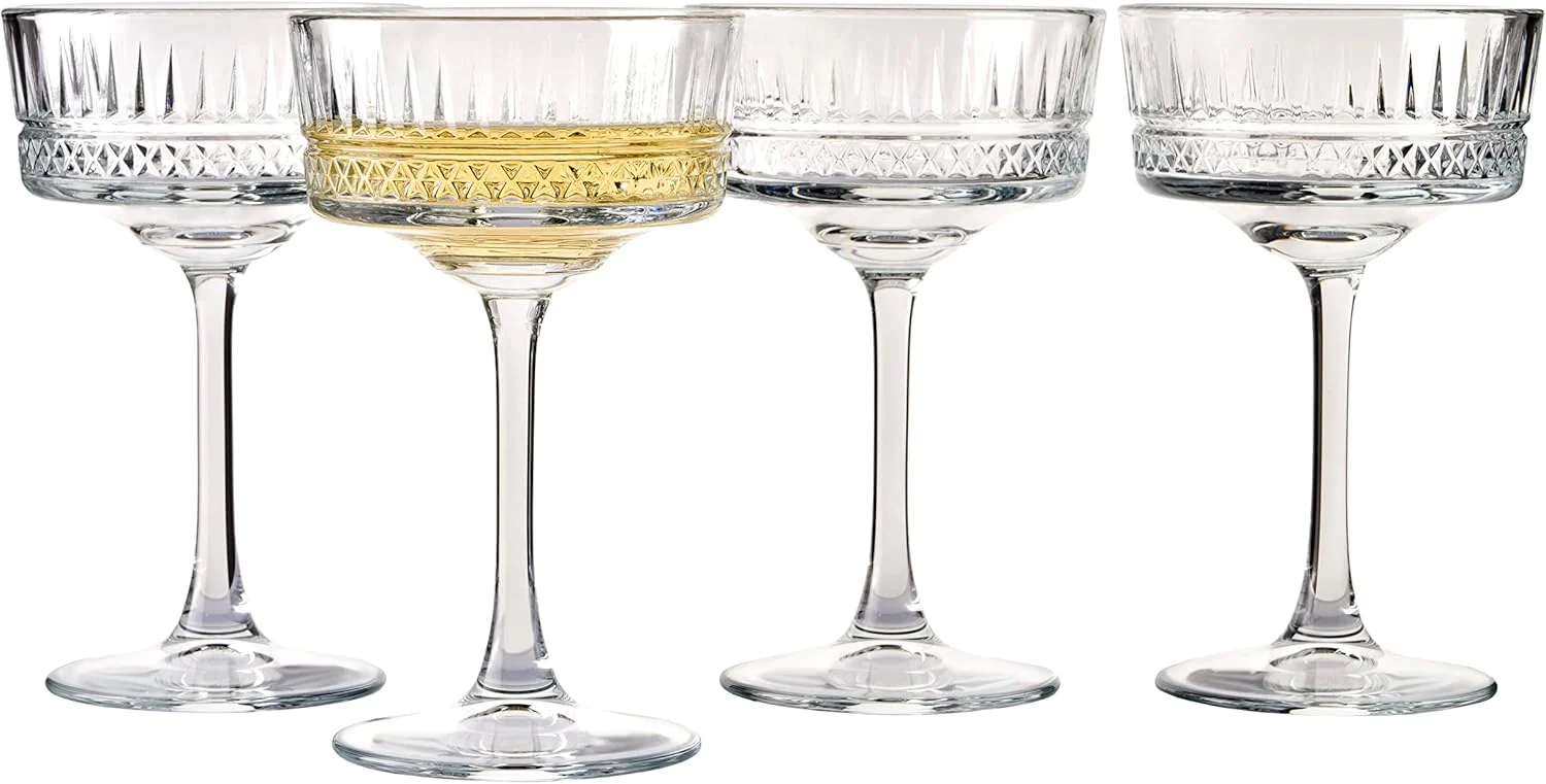 Pasabahce Pattern by Delisoga Elysia Champagne Coupe Glasses 255ml (Pack of 4)