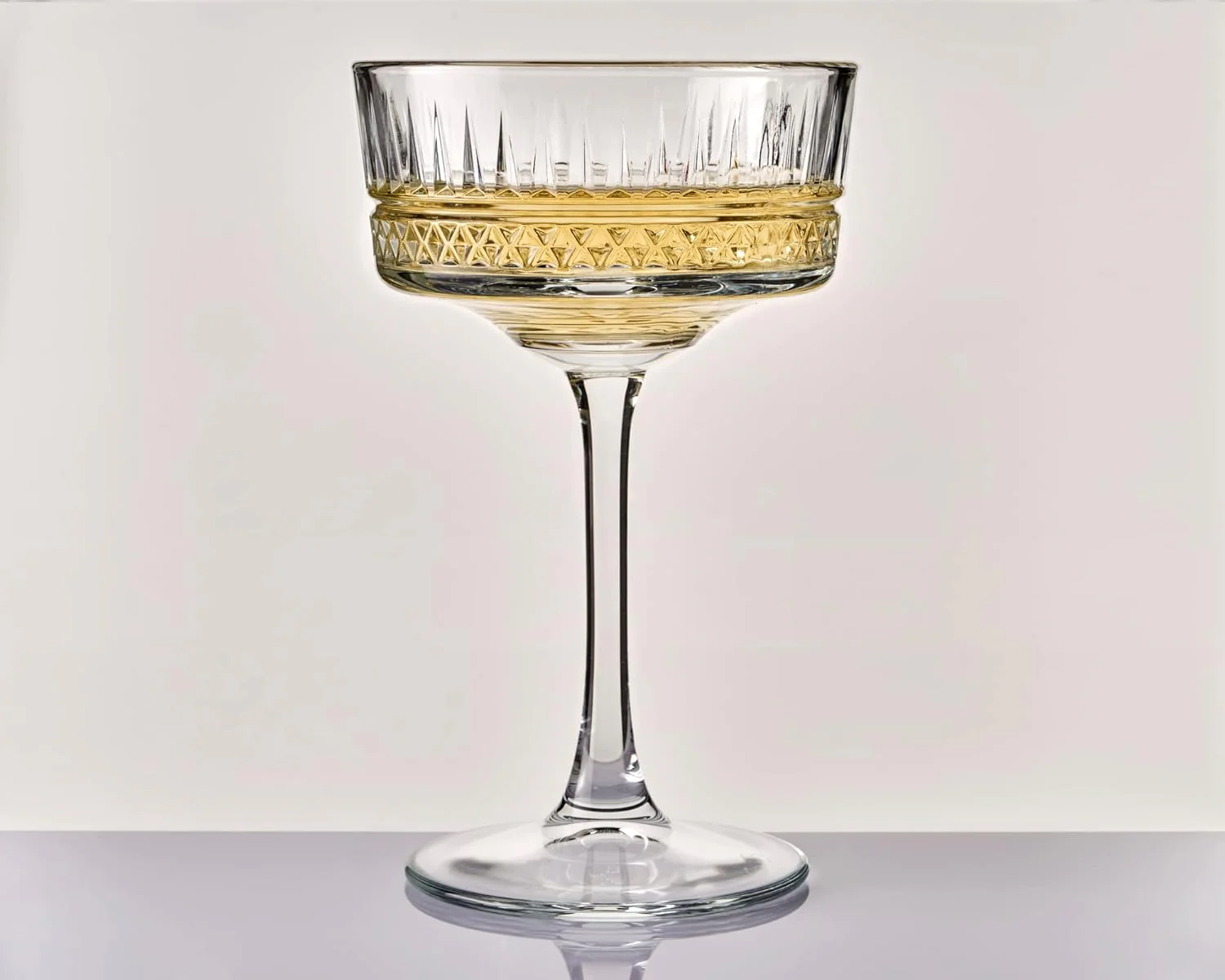 Pasabahce Pattern by Delisoga Elysia Champagne Coupe Glasses 255ml (Pack of 4) - Image 2