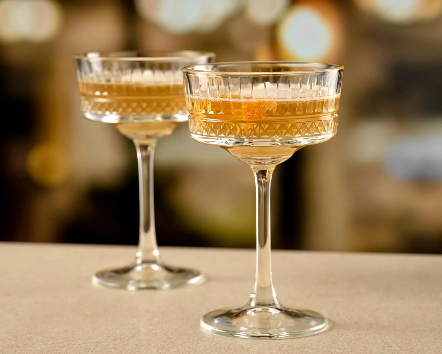 Pasabahce Pattern by Delisoga Elysia Champagne Coupe Glasses 255ml (Pack of 4) - Image 5