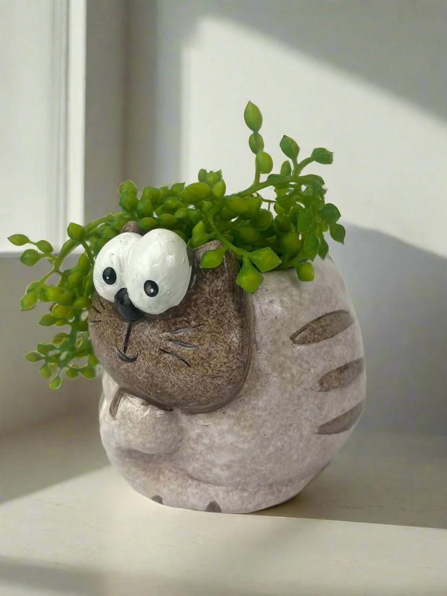 Ceramic Sheep & Cat Planter -12x11cm - Image 4