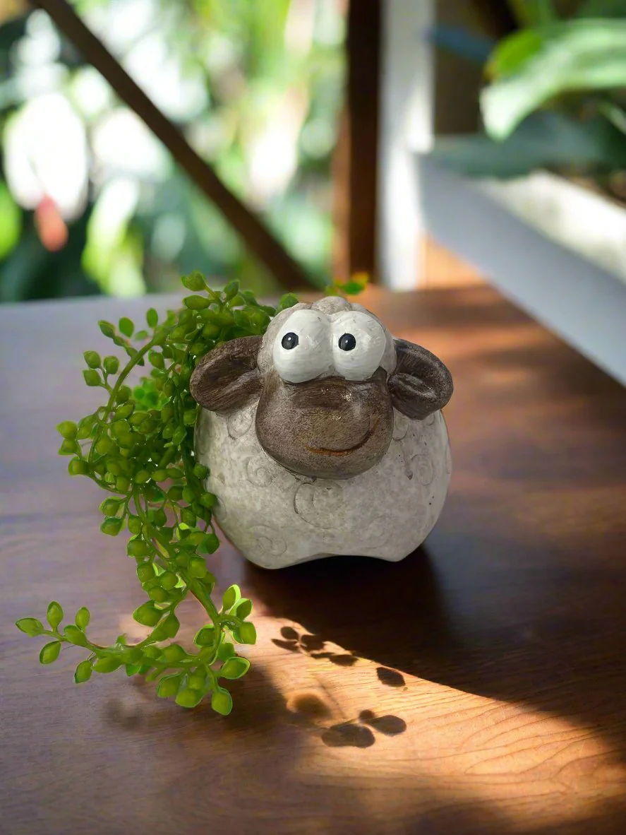 Ceramic Sheep & Cat Planter -12x11cm - Image 9
