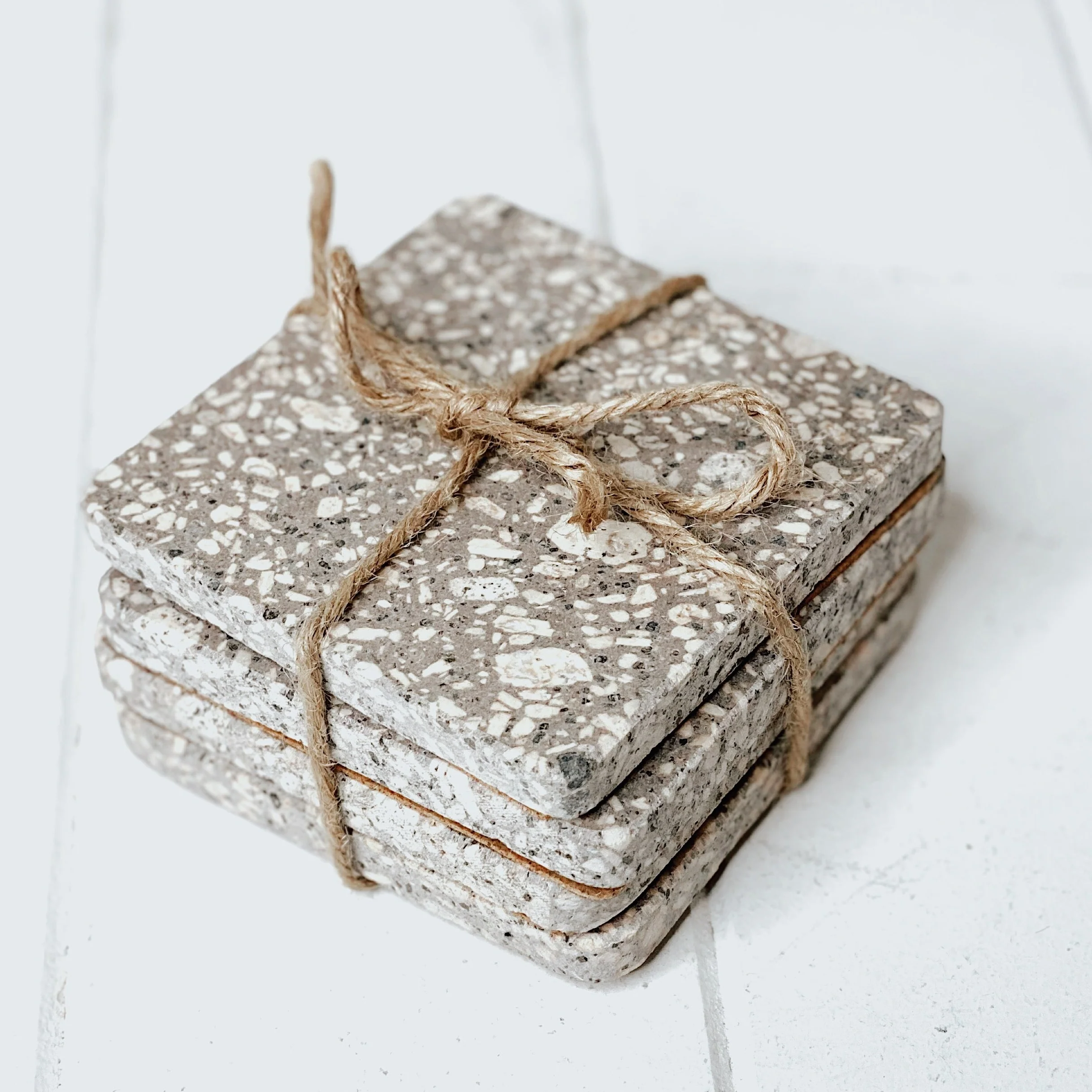 Terrazzo Grey Coasters - Set of 4